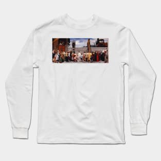 Cimabue's Celebrated Madonna is carried in Procession through the Streets of Florence -  Frederic Leighton, 1st Baron Leighton Long Sleeve T-Shirt